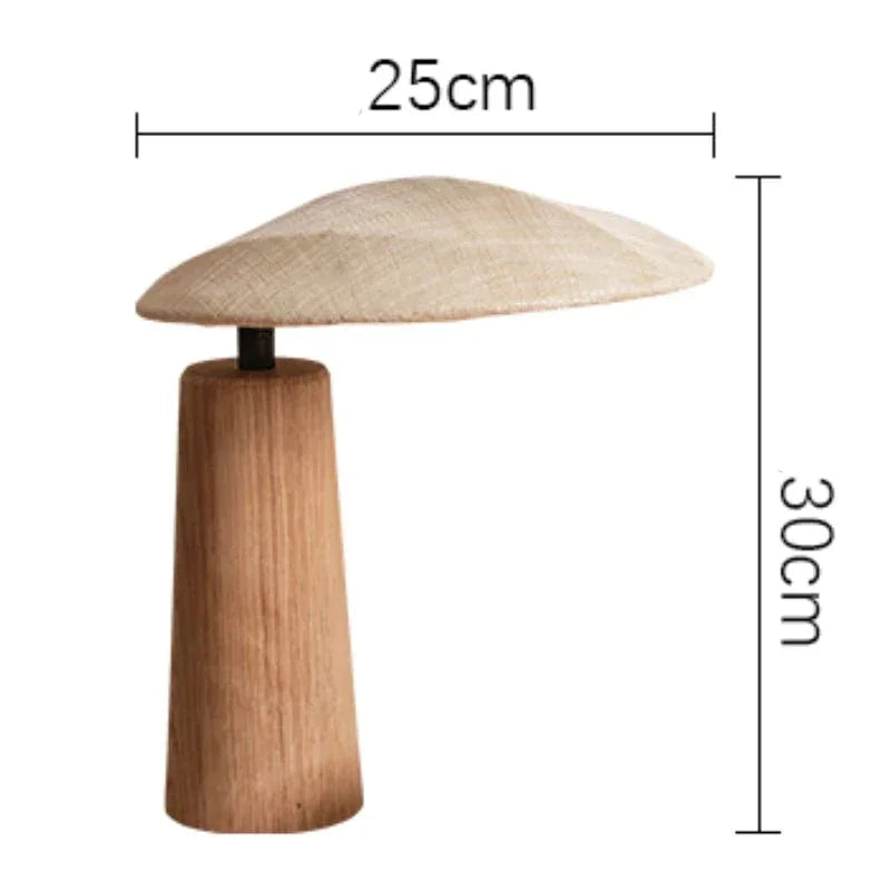 Small Wood Table Lamp for Bedroom and Nightstand | Bedside Reading Fabric Shade Japandi Minimalist Casalola Lights