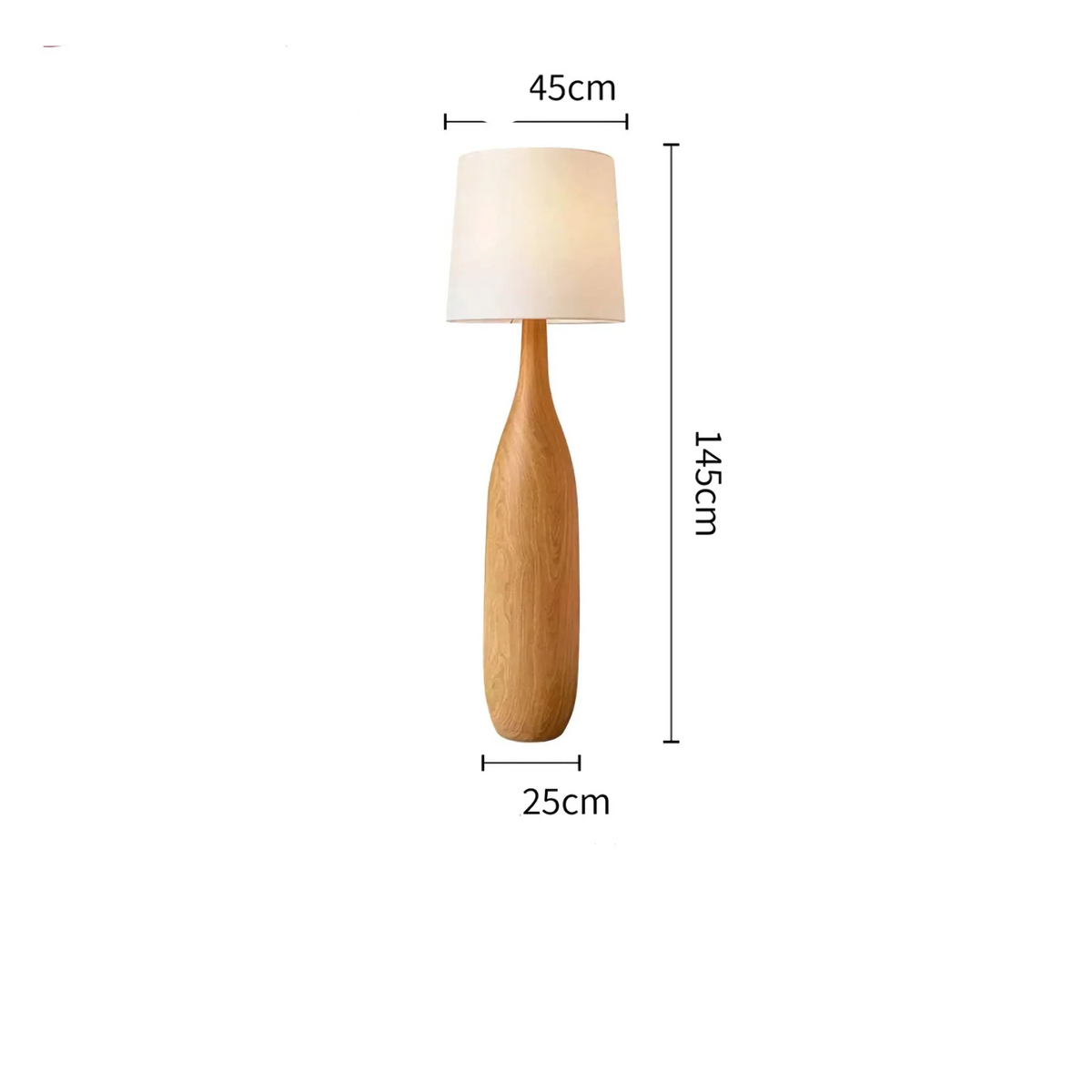 Woodgrain Resin Floor Lamp Linen Shade | 145cm Tall Ash or Walnut E26/e27 Dimmable Option Japandi Casalola Lights