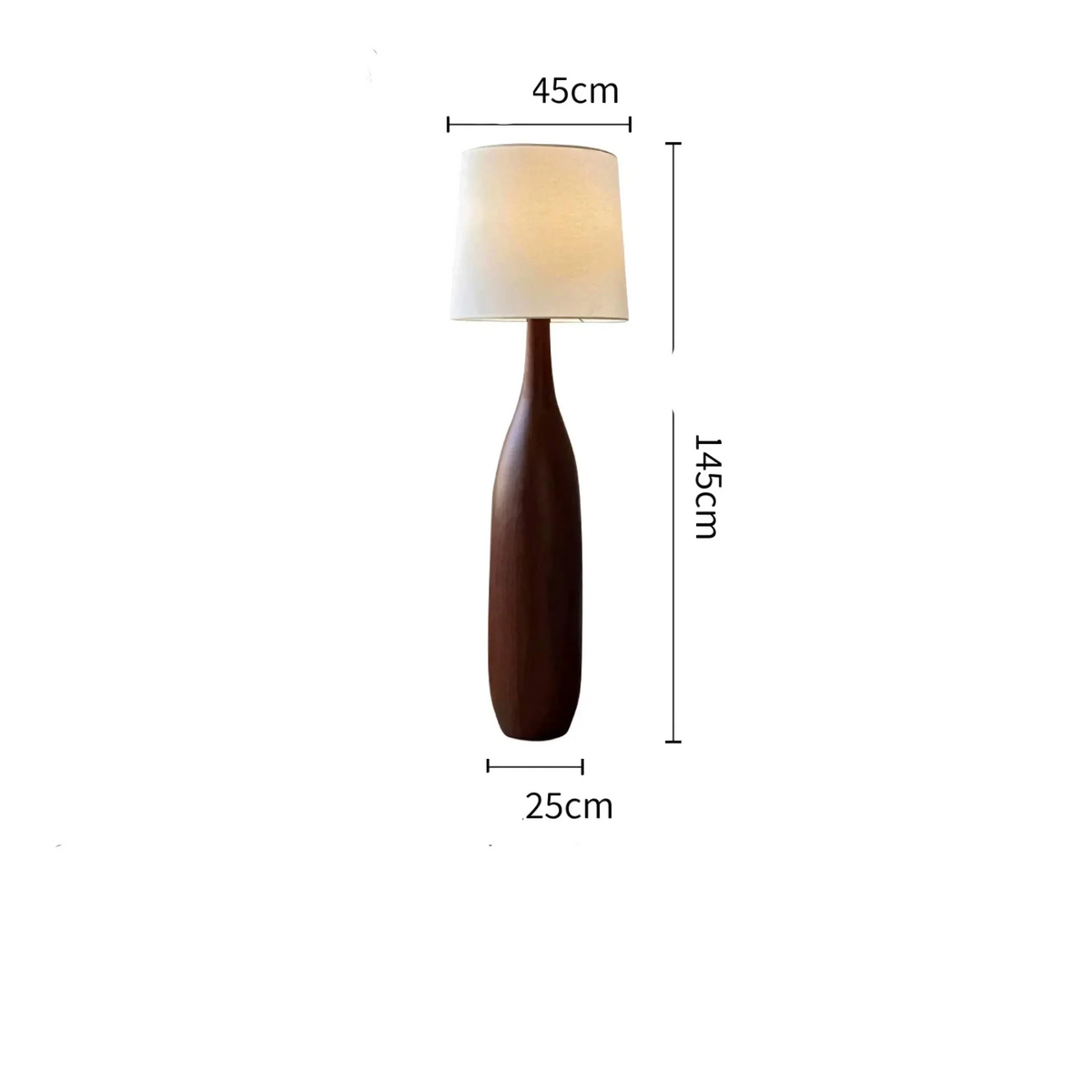 Woodgrain Resin Floor Lamp Linen Shade | 145cm Tall Ash or Walnut E26/e27 Dimmable Option Japandi Casalola Lights