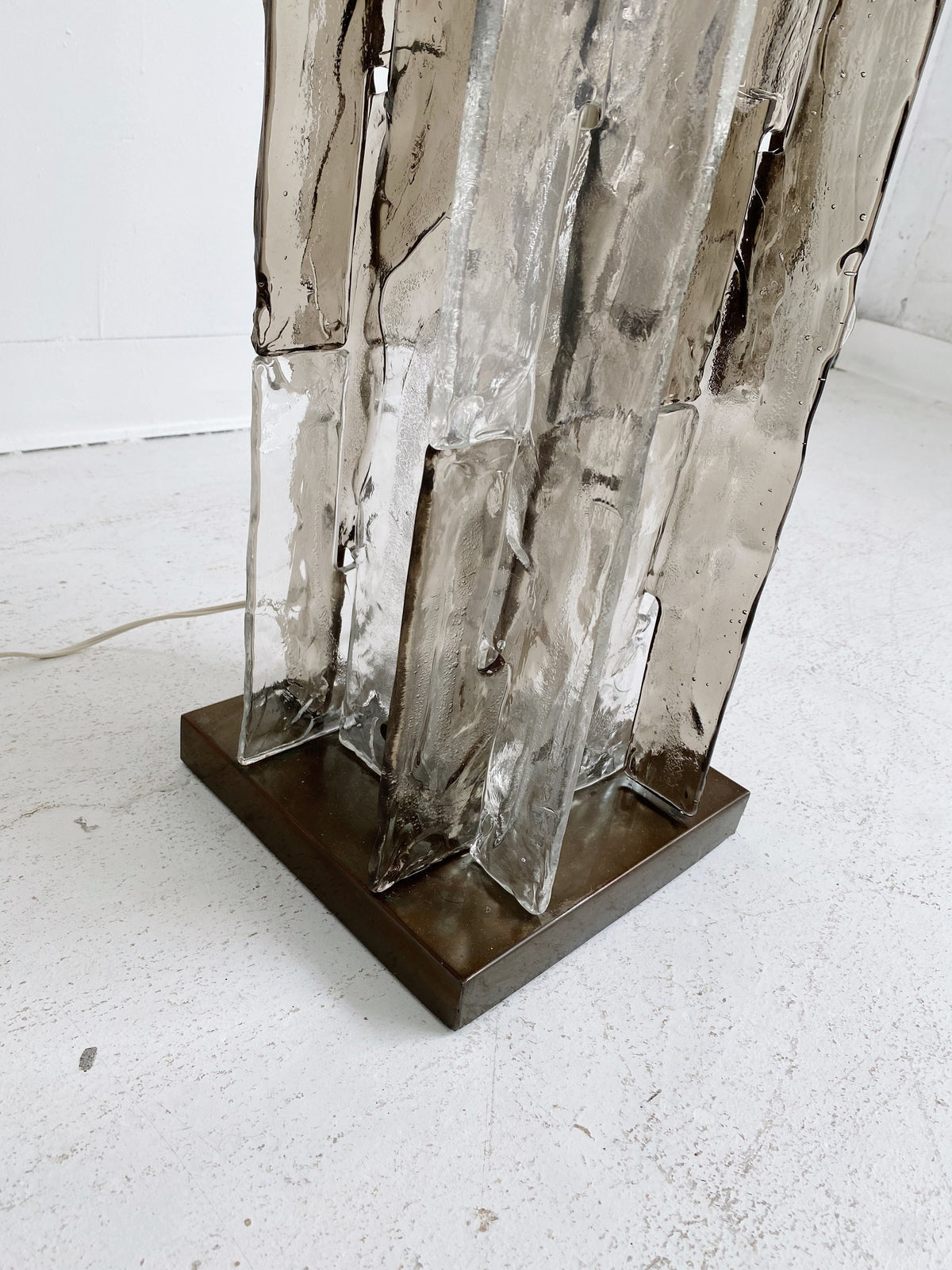 Murano Glass Column Floor Lamp Brutalist Light Totem Stainless Steel Base 145cm Casalolalights Luxury Lamps