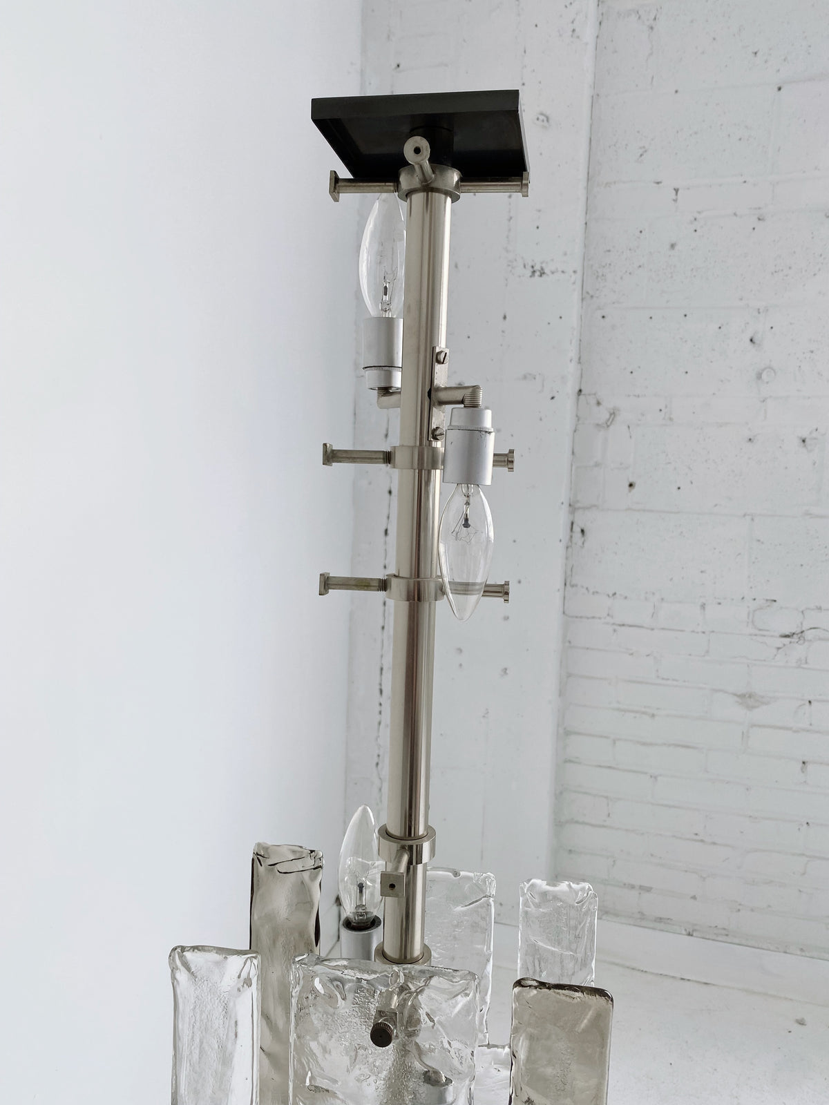 Murano Glass Column Floor Lamp Brutalist Light Totem Stainless Steel Base 145cm Casalolalights Luxury Lamps