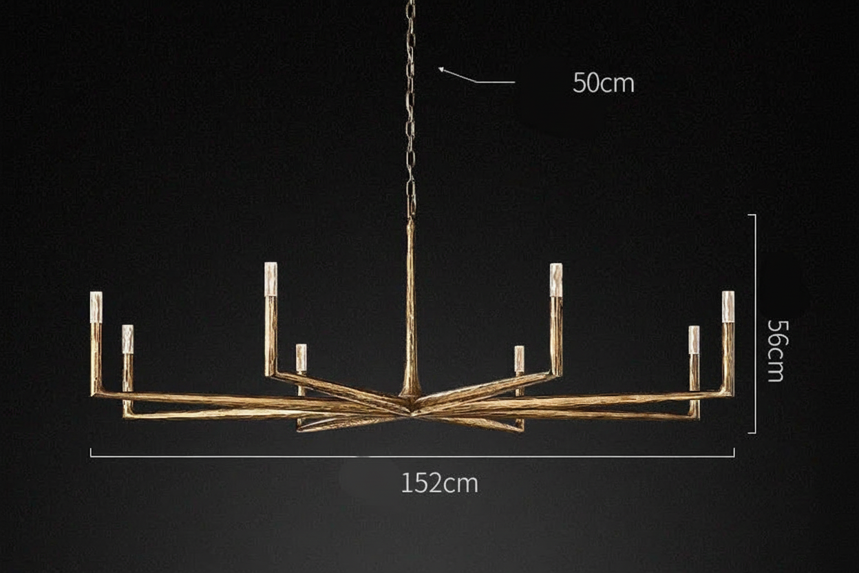 COPPER LINEAR BRASS CHANDELIER | CLRE0079C