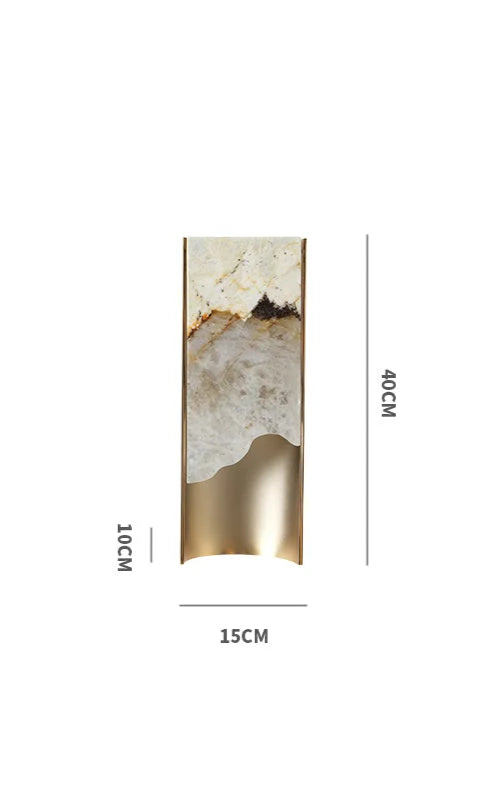 Large onyx sconce in a living room