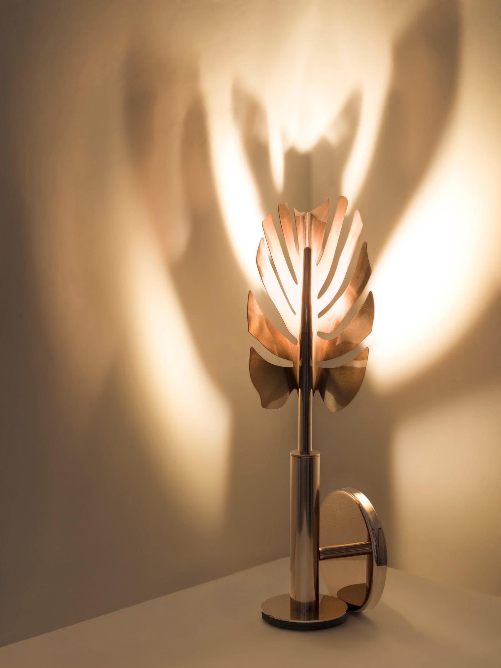 Sculptural Leaf Table Lamp | Artistic Marble & Metal Lighting - Lamps