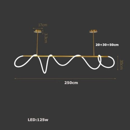 Luke Linear Ceiling Lamp | Silicone Flexible Led Pendant Light | Modern Dining Room - Semi-flush Mounts