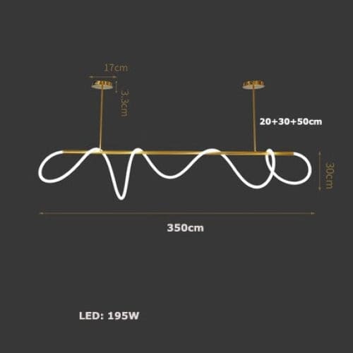 Luke Linear Ceiling Lamp | Silicone Flexible Led Pendant Light | Modern Dining Room - Semi-flush Mounts