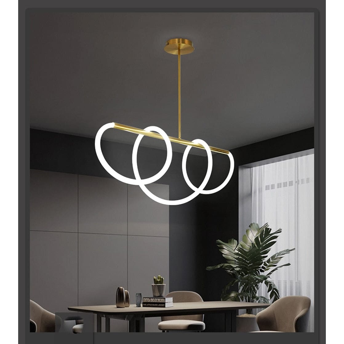 Luke Linear Ceiling Lamp | Silicone Flexible Led Pendant Light | Modern Dining Room - Semi-flush Mounts