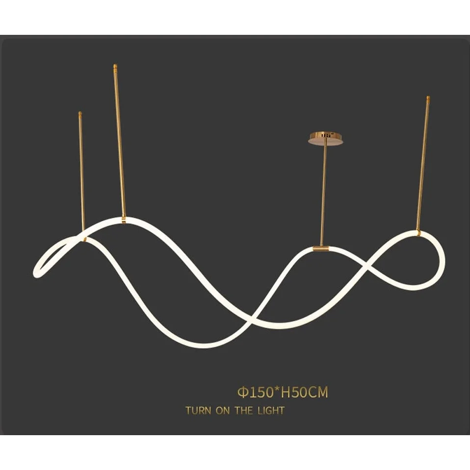 Luke Linear Ceiling Lamp | Silicone Flexible Led Pendant Light | Modern Dining Room