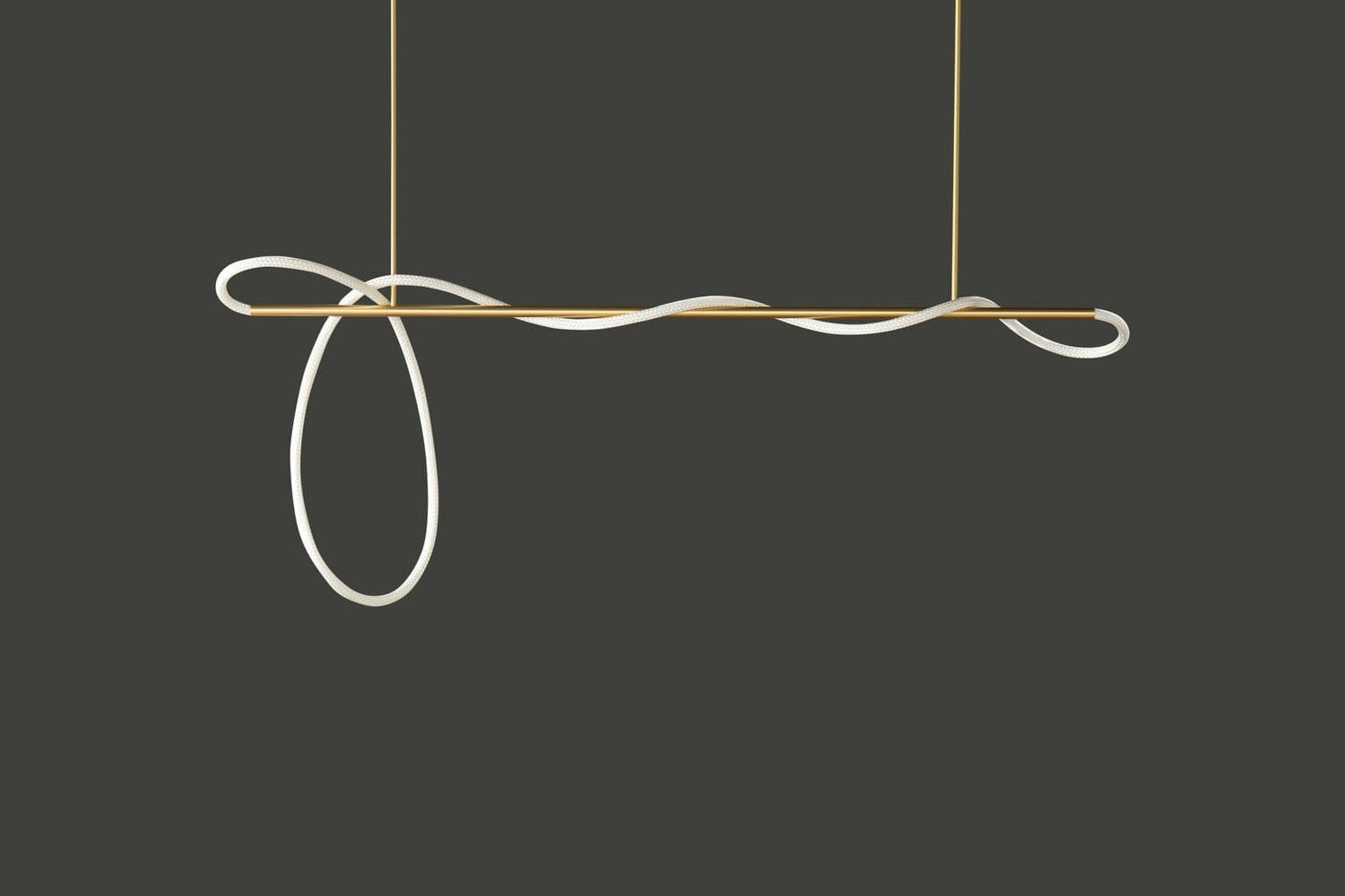 Luke Linear Ceiling Lamp | Silicone Flexible Led Pendant Light | Modern Dining Room - Semi-flush Mounts