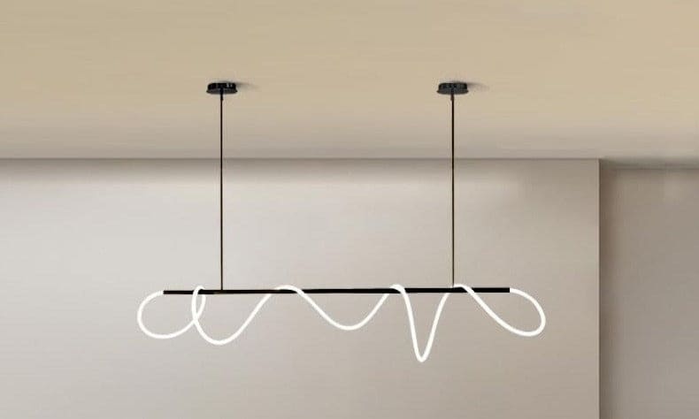 Luke Linear Ceiling Lamp | Silicone Flexible Led Pendant Light | Modern Dining Room - Semi-flush Mounts