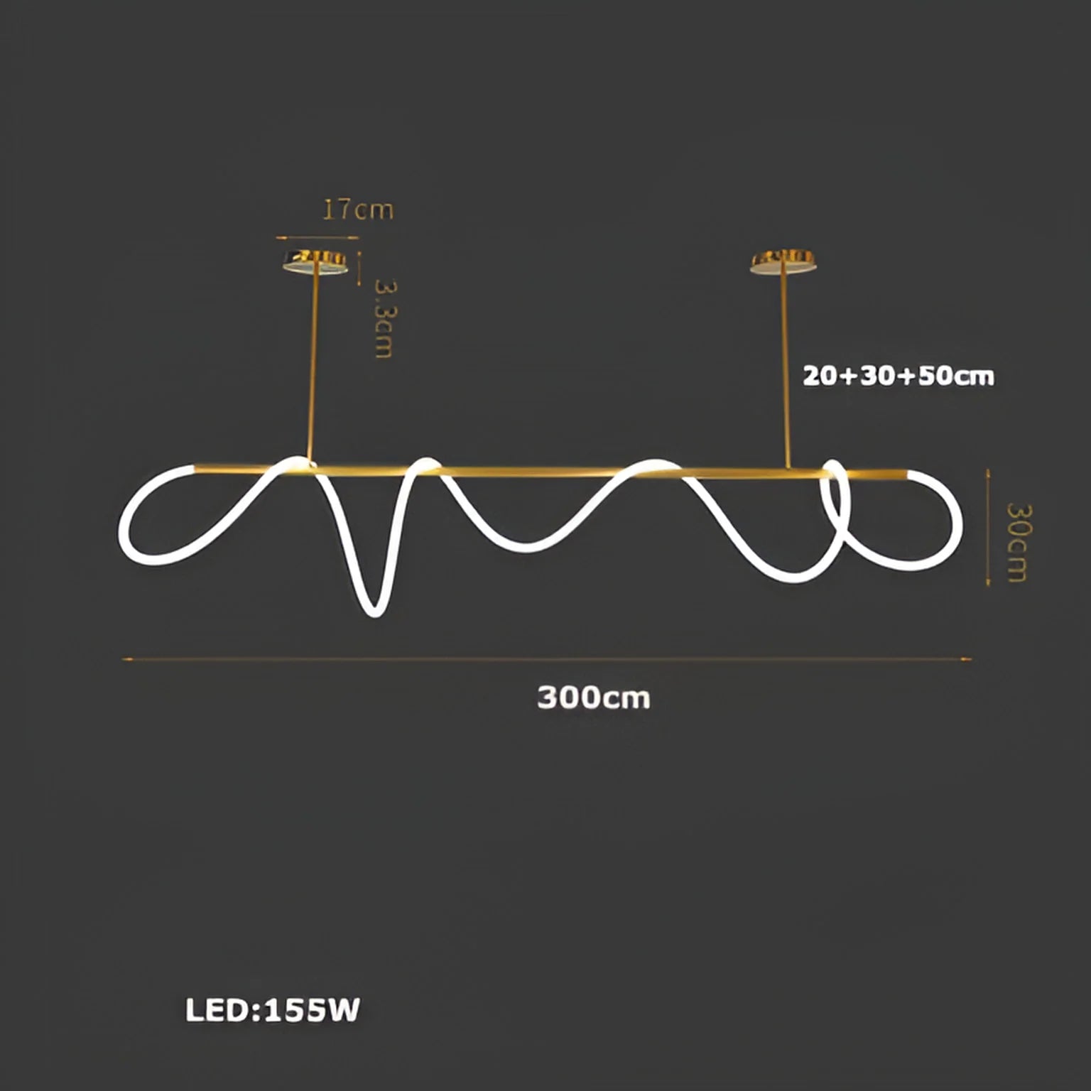 Luke Linear Ceiling Lamp | Silicone Flexible Led Pendant Light | Modern Dining Room