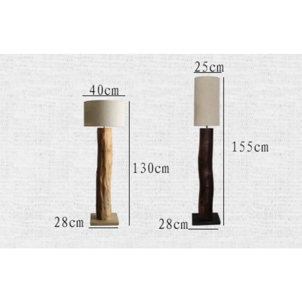 Wood Floor Lamp 150cm | Rustic Hardwood & Linen-shade Minimalist Japandi Living Room Casalolalights Luxury Lamps
