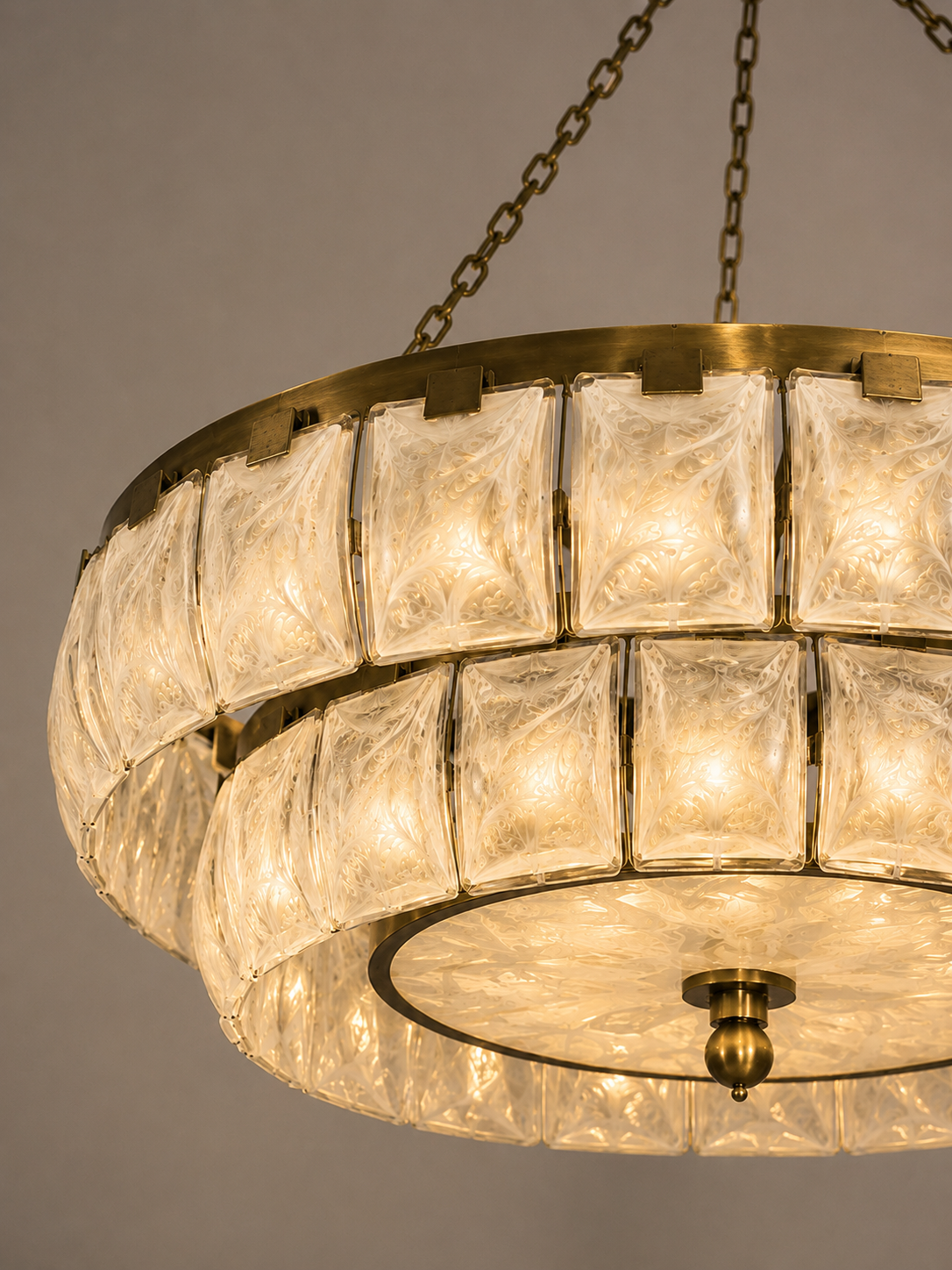 THE HALO CHANDELIER | SWIRLED WHITE GLASS s & ANTIQUE BRASS