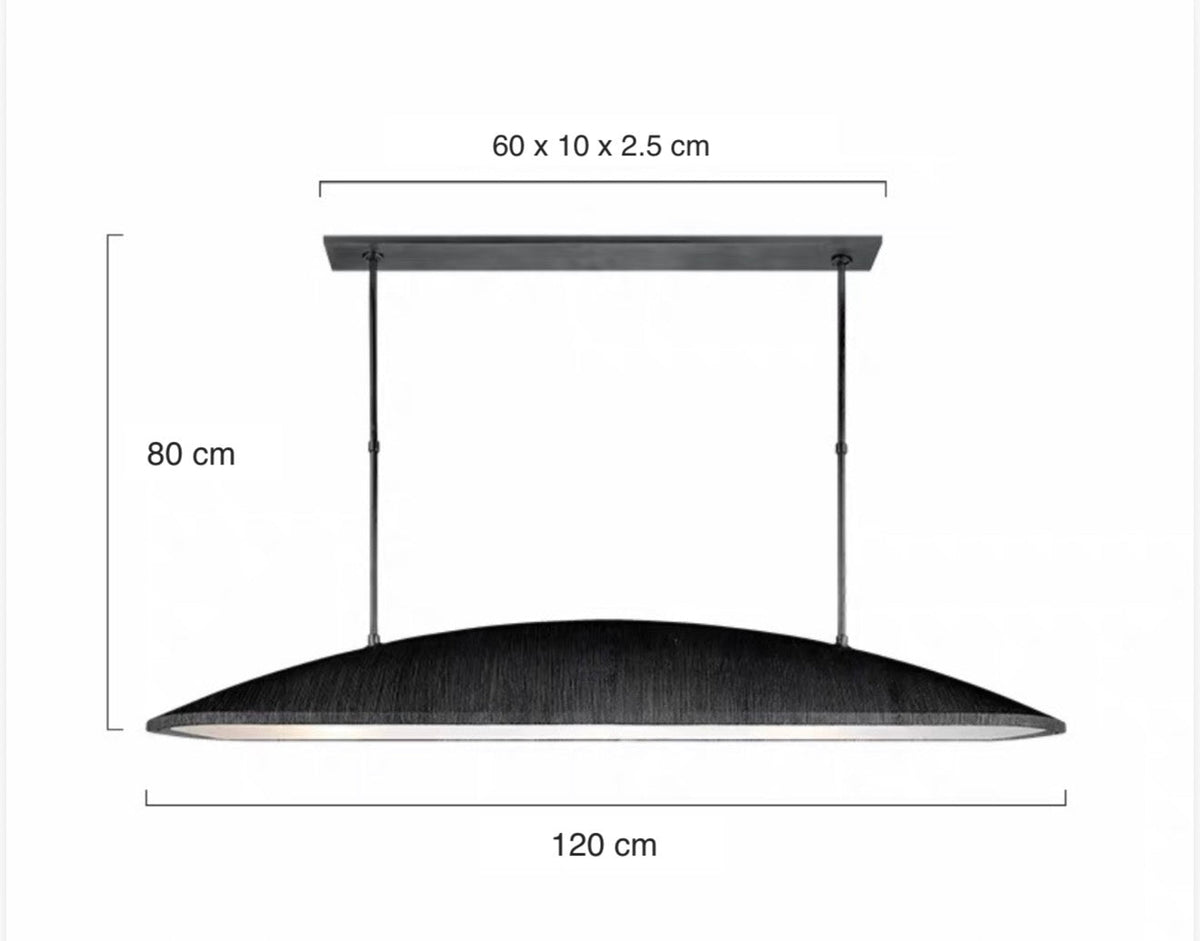 Brass Linear Pendant Light for Kitchen Island | Solid Oval Shade 47 or 60 Inch 4 6 Lights Casalola Luxury Lamps