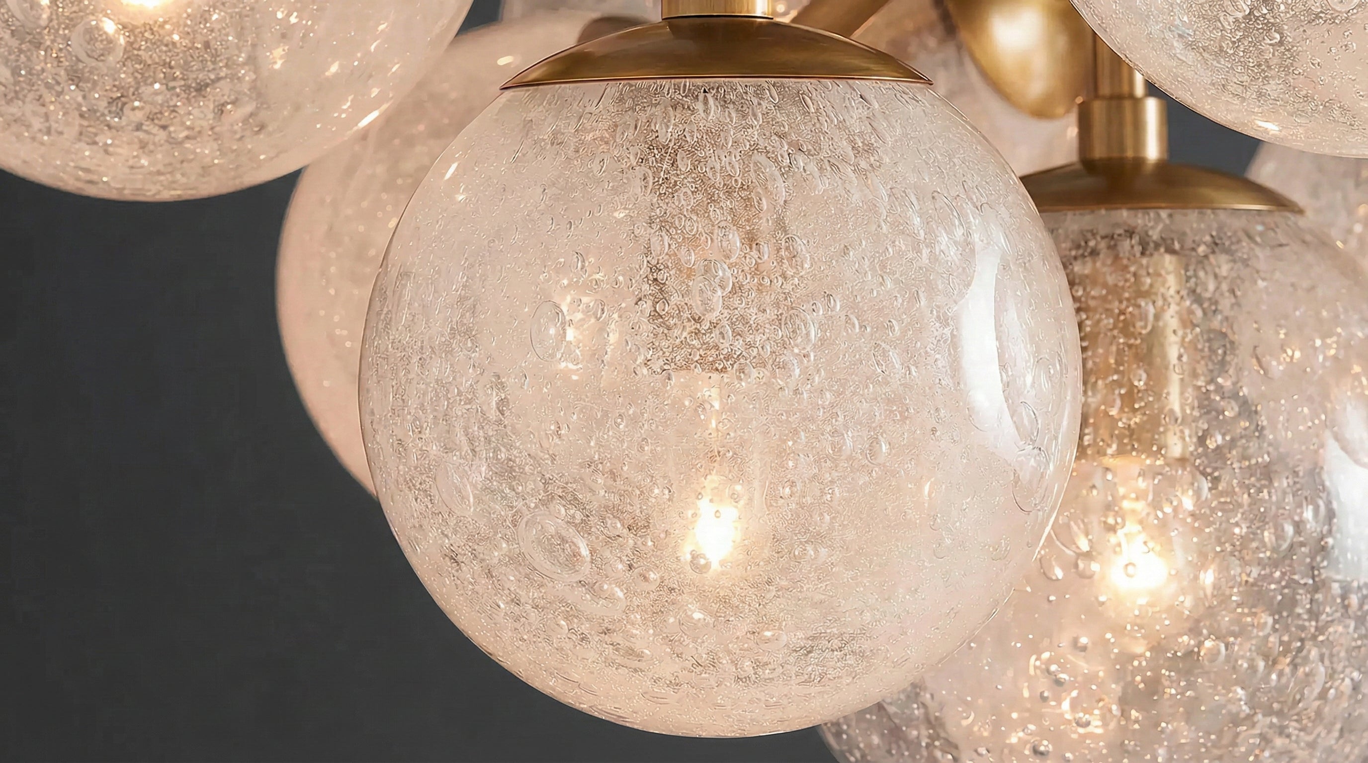 Limited Edition Bubble Chandelier - Kitchen Island Chandelier Brass Glass – Linear Organic Led Pendant Casalolalights