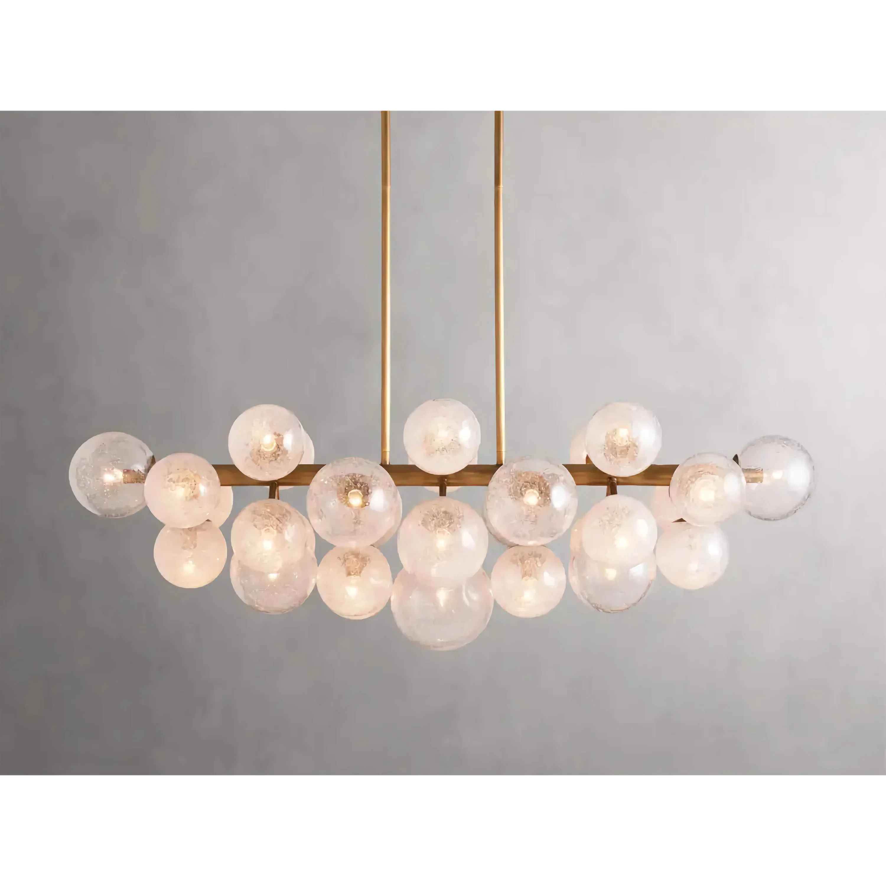 Limited Edition Bubble Chandelier | Modern Brass Linear Pendant
