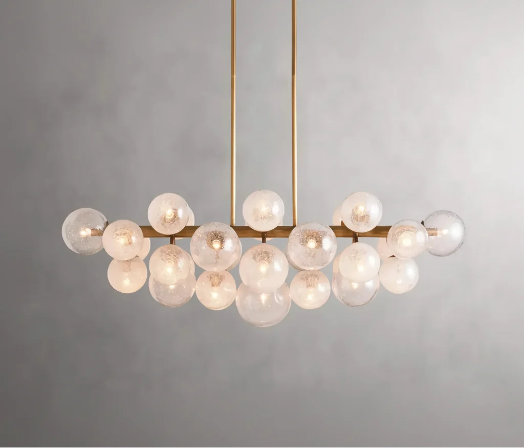 Limited Edition Bubble Chandelier - Kitchen Island Brass Glass – Linear Organic Led Pendant Casalolalights Luxury Lamps