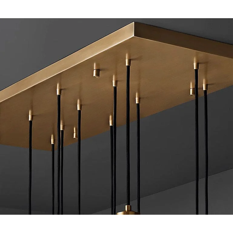 Raindrop Glass Chandelier – Luxury Linear Copper Cascade Light Casalolalights Luxury Lamps for Interior Designers
