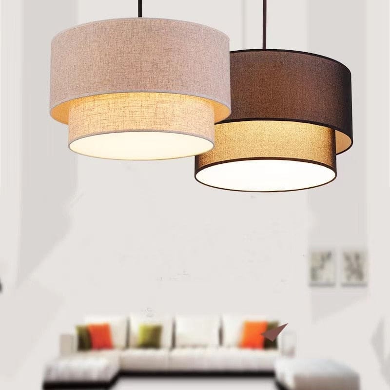 Pendant Lights Linen Black White Lampshade - Lamps