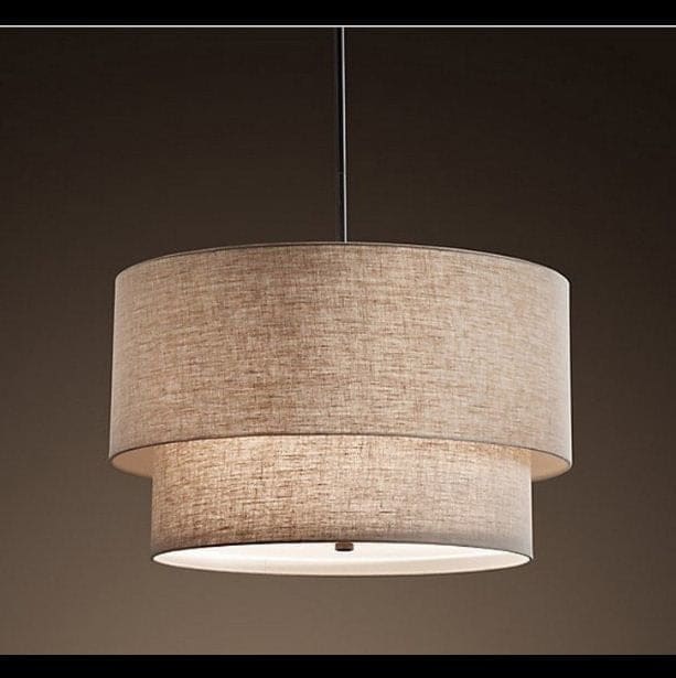 Pendant Lights Linen Black White Lampshade - Lamps