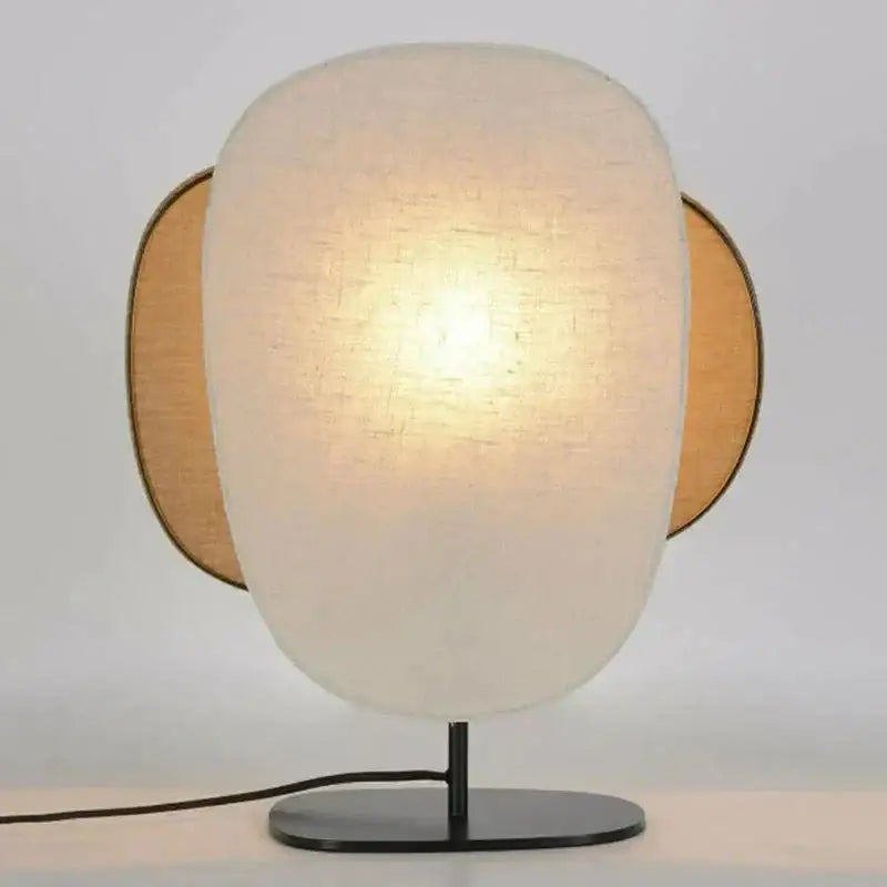 French Linen Table Lamp | Minimalist Earth Tones Design | Quiet Luxury Interior - Lamps