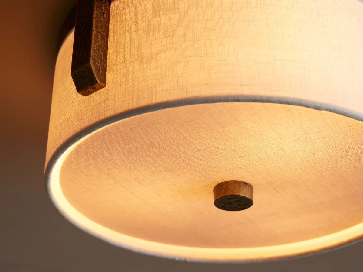 Linen Flush Mount Ceiling Light | Antique Brass | Lino Casalola Lights Luxury Lamps for Interior Designers