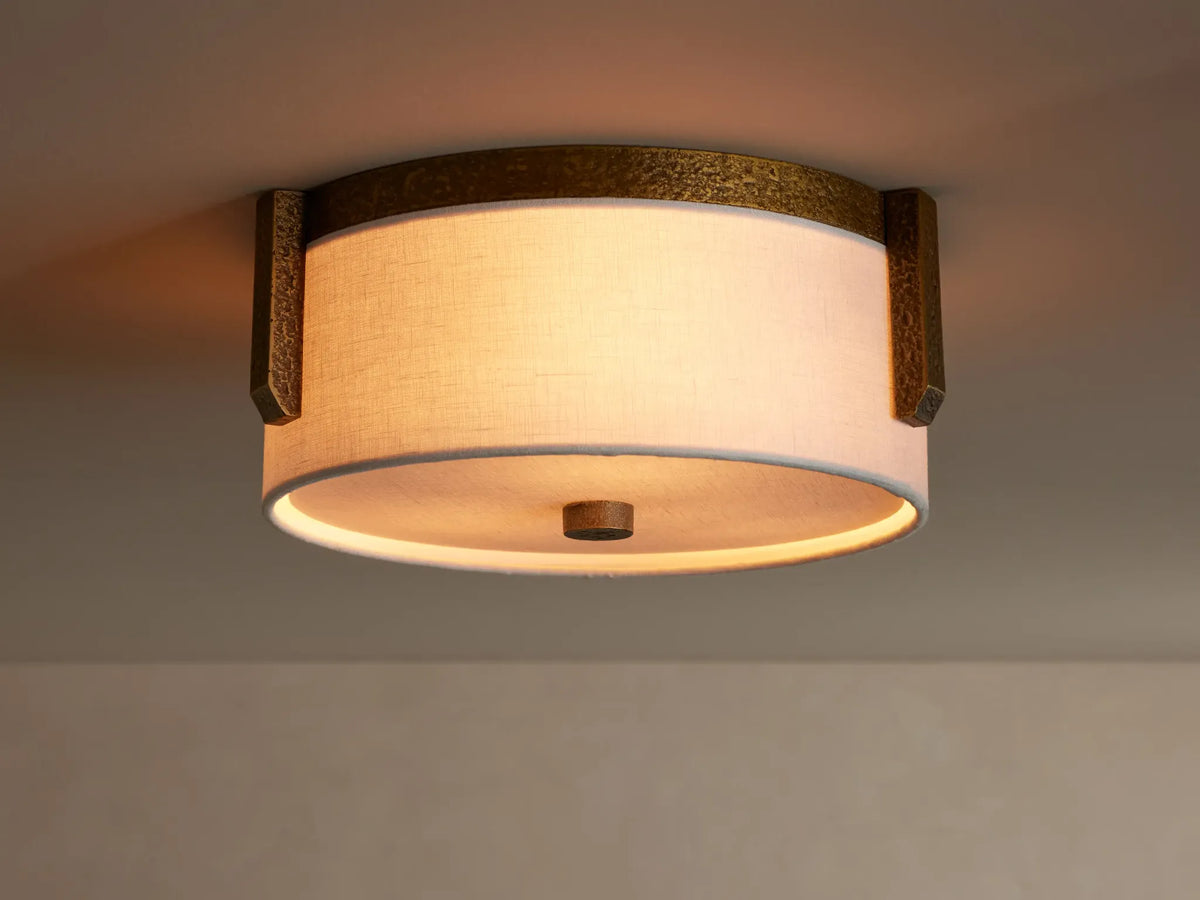 Linen Flush Mount Ceiling Light | Antique Brass | Lino Casalola Lights Luxury Lamps for Interior Designers