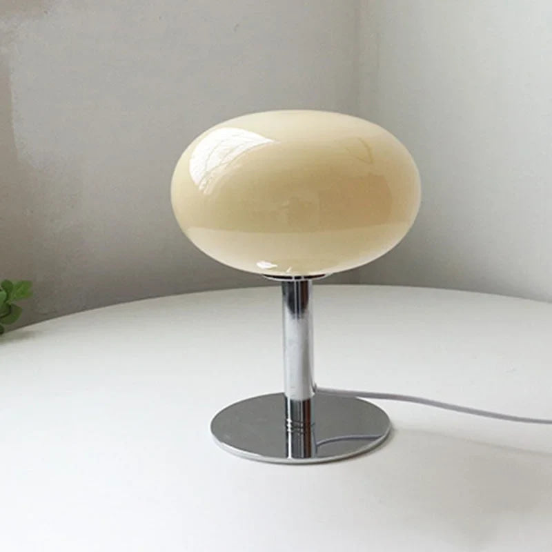 Modern Table Lamps| Glass Lampshade Stainless Steel Base