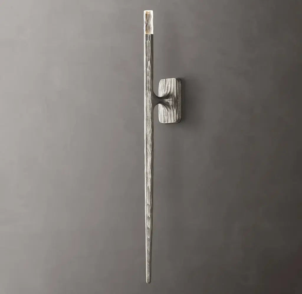 Modern Silver Wall Sconce – Sculpted Metal for Hallway & Entryway - Sconces