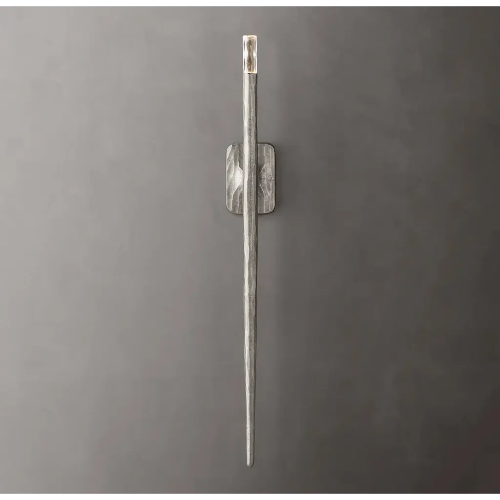 Modern Silver Wall Sconce – Sculpted Metal for Hallway & Entryway