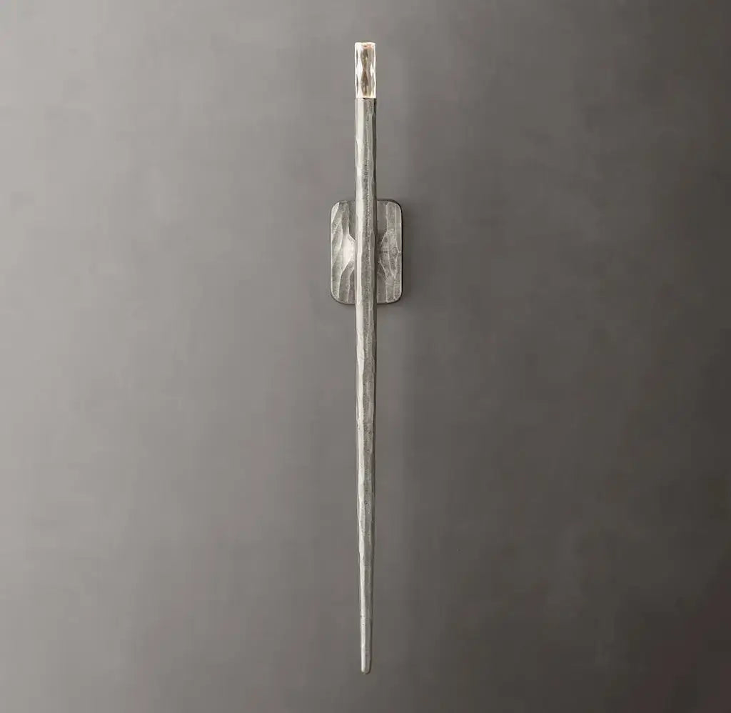 Modern Silver Wall Sconce – Sculpted Metal for Hallway & Entryway - Sconces