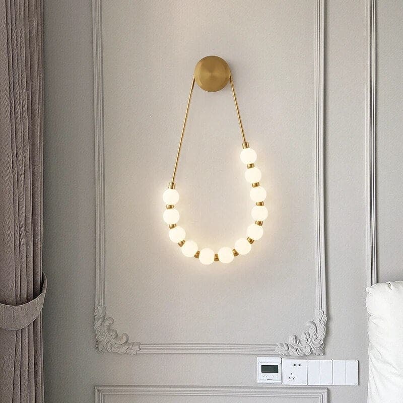 Necklace Wall Lamp | Modern Chain Lighting | Parisian Chic Light Fixture for Homes Restaurants - Sconces
