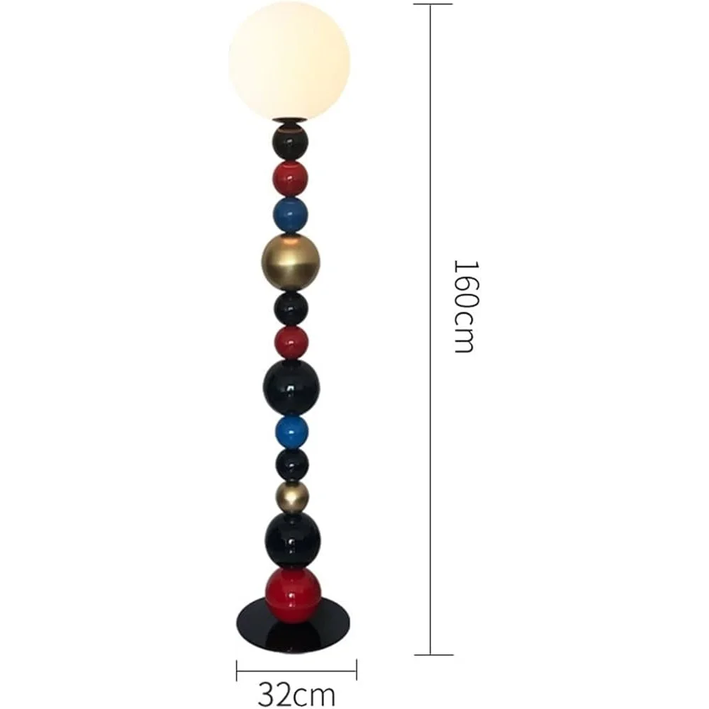 Macaron spheres floor lamp in red