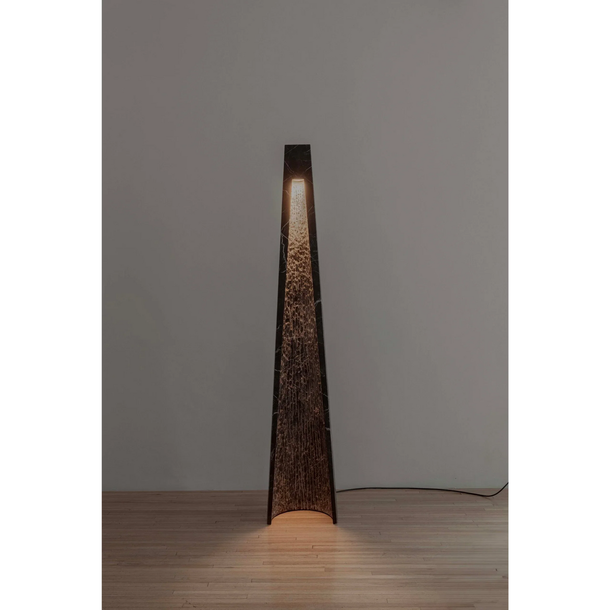 Black Marble-look Column Floor Lamp | Slim 32cm Profile 165cm Tall Integrated Led Minimalist Casalola Lights Luxury