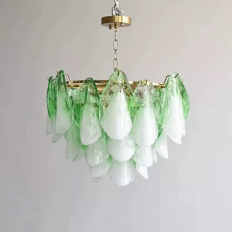 Glass and Brass Chandelier for Boutique Hotel Dining Room or Bedroom Modern Ceiling Light in Two Sizes Casalolalights