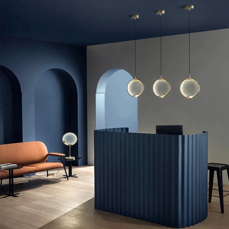 Mansiero Green Brass Glass Pendant Lighting for Dining Room Kitchen Living