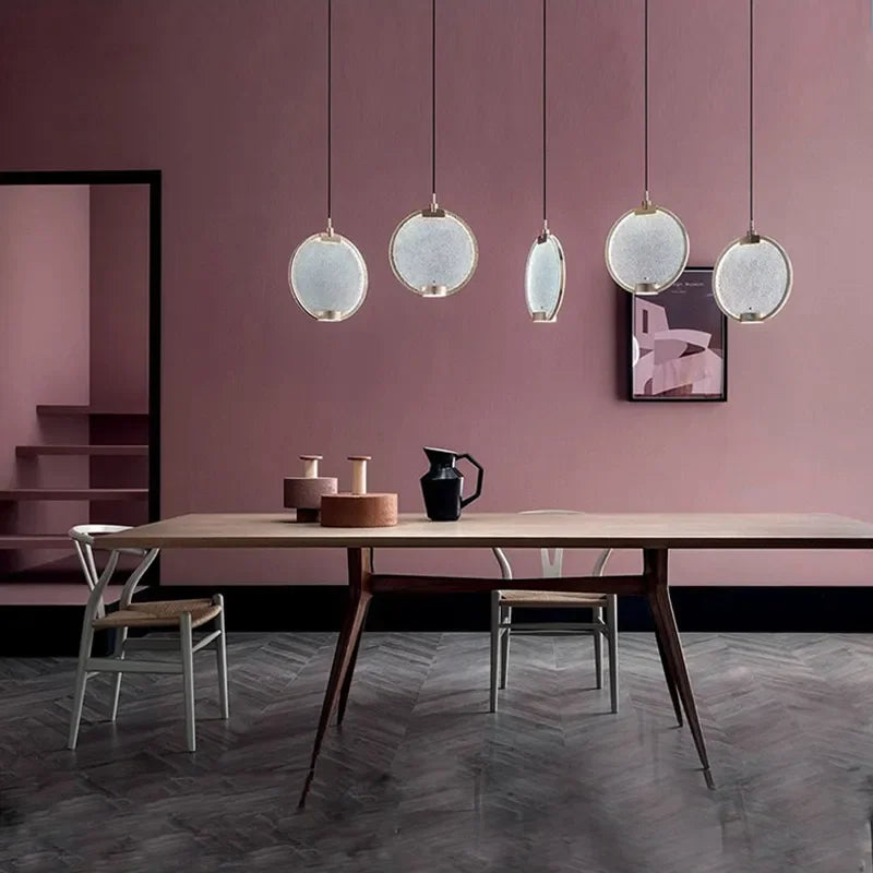 Mansiero Green Brass Glass Pendant Lighting for Dining Room Kitchen Living