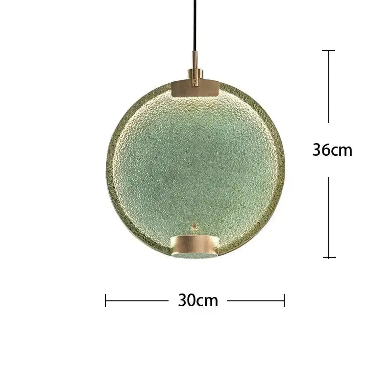 Mansiero Green Brass Glass Pendant Lighting for Dining Room Kitchen Living - Lamps