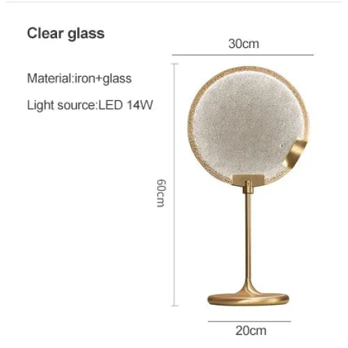 Mansiero Green Brass Glass Table Lamp for Bedroom Living Room