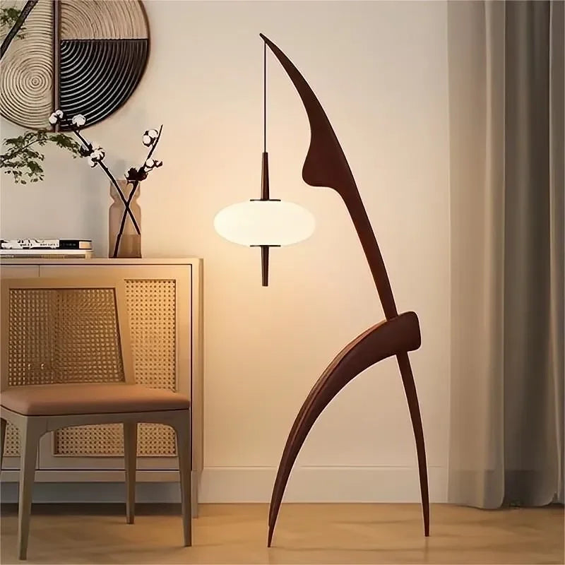 Wood Floor Lamp | Handcrafted | Modern Design | Mantis for Living Room Bedroom