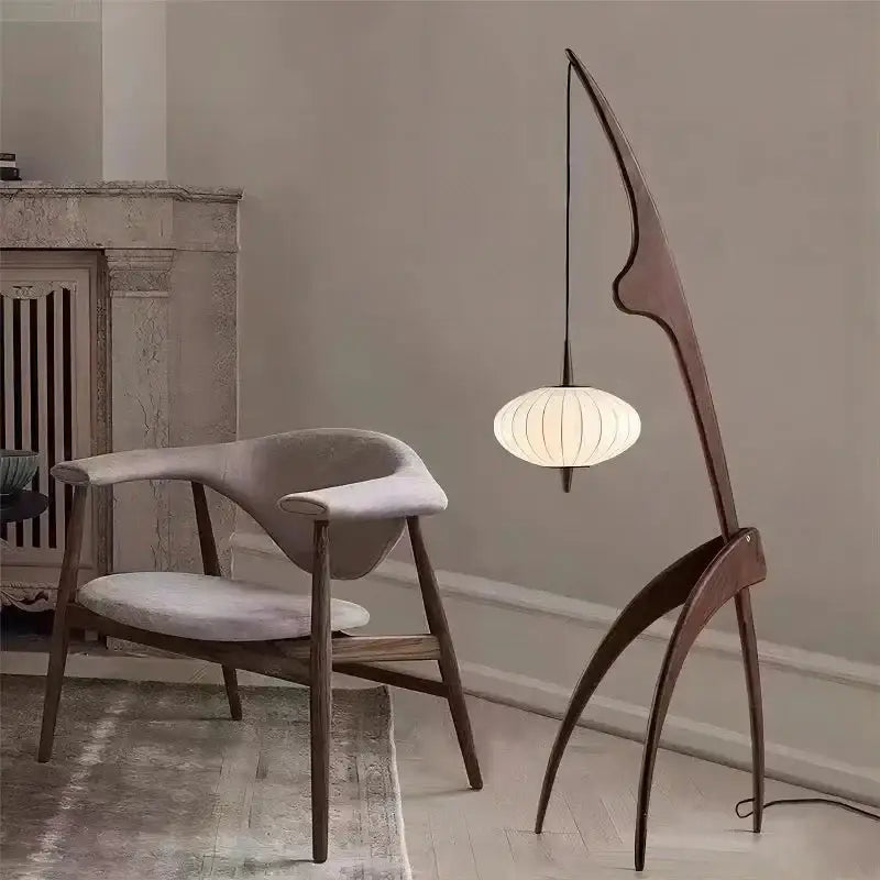 Wood Floor Lamp | Handcrafted | Modern Design | Mantis for Living Room Bedroom - Lamps