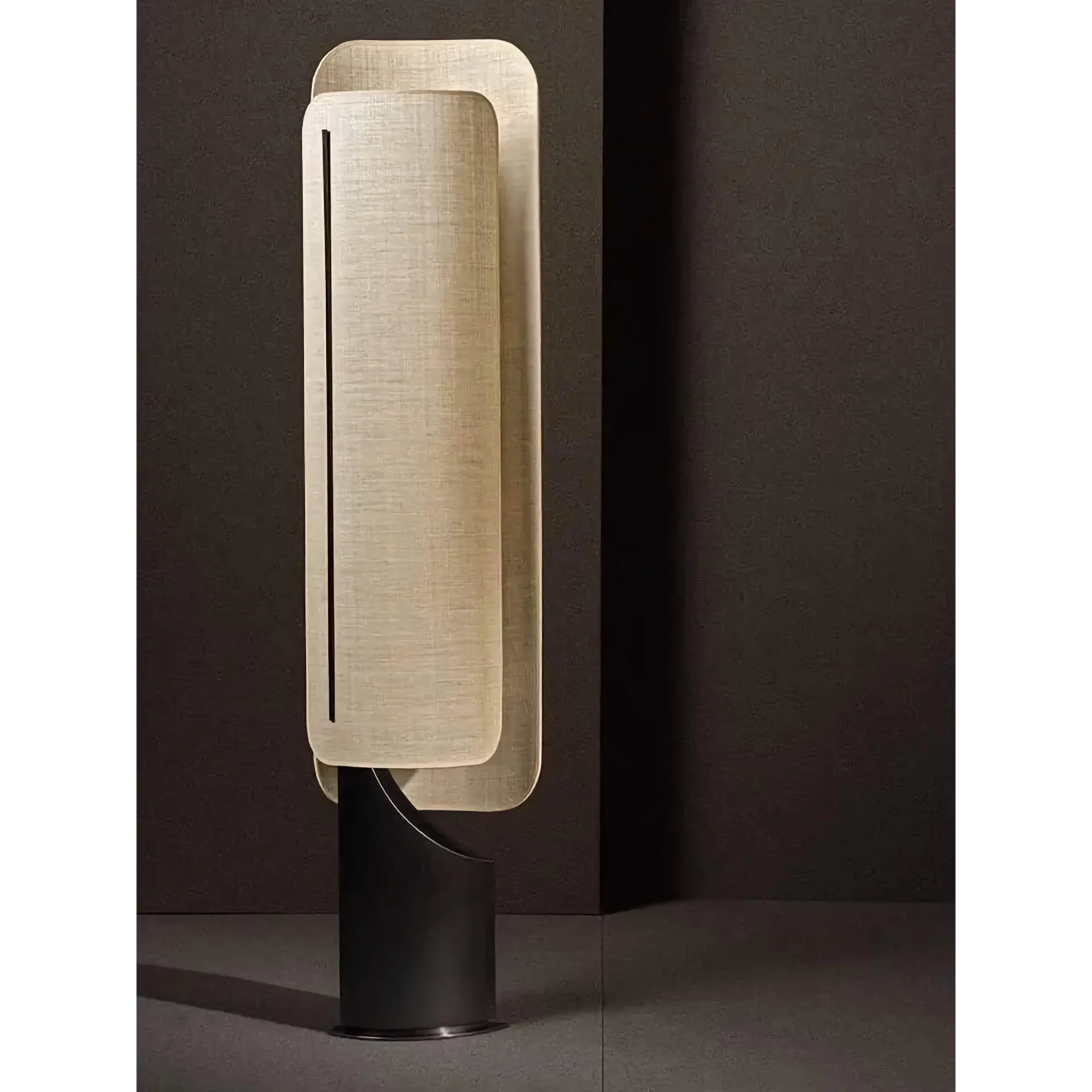 Black and Gold Linen Floor Lamp – Italian Designer Sculptural Modern for Living Room Casalolalights Luxury Lamps