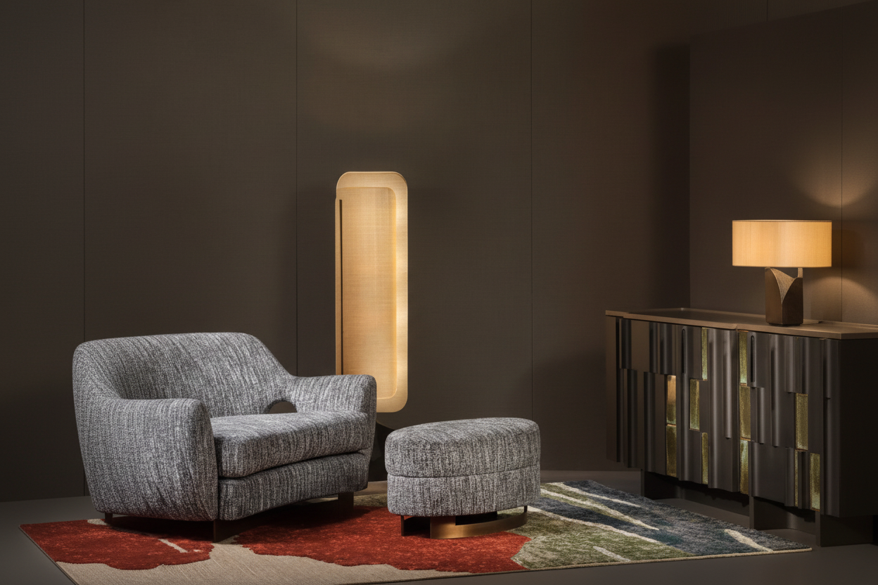 Black and Gold Linen Floor Lamp – Italian Designer Sculptural Modern for Living Room Casalolalights Luxury Lamps