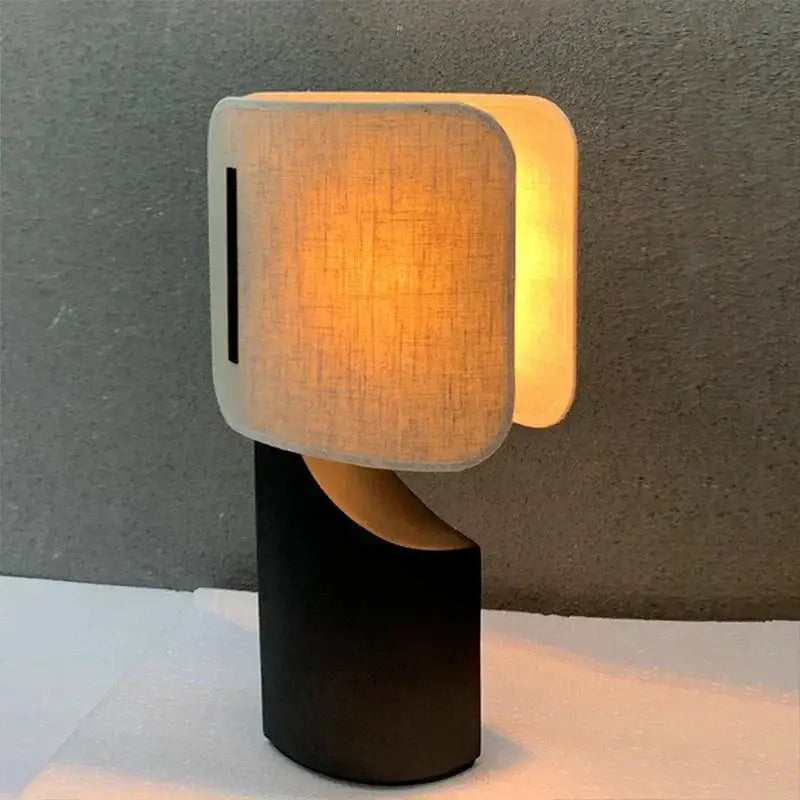 Maraki Linen Table Lamp Japandi Bedside Lighting Natural Material - Lamps