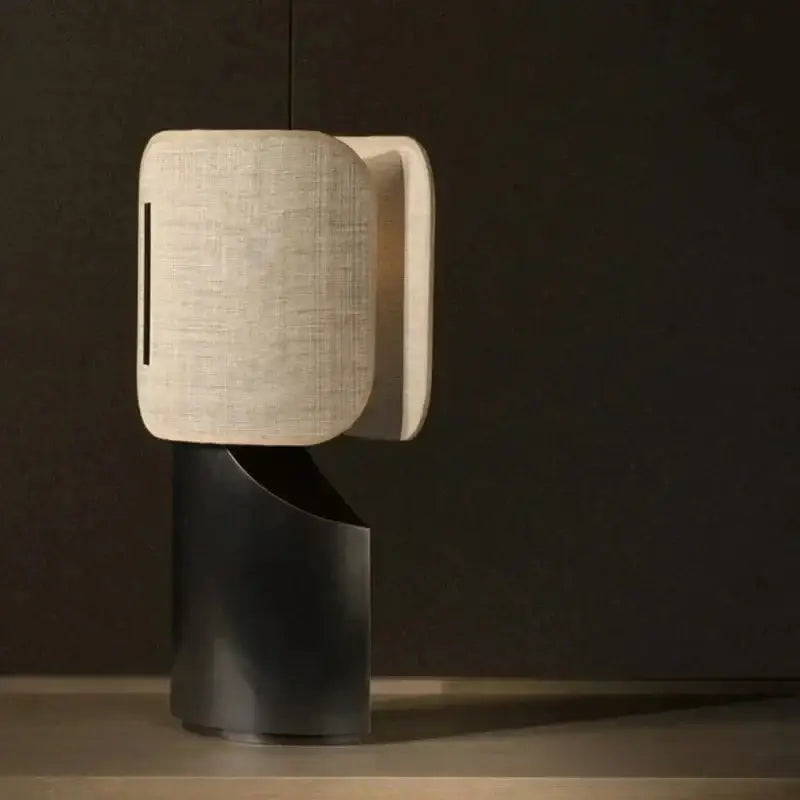 Maraki Linen Table Lamp Japandi Bedside Lighting Natural Material - Lamps