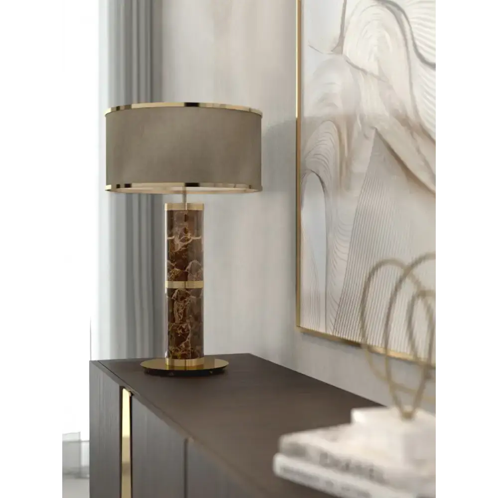 Marble & Brass Table Lamp | Timeless Designer Accent - Sparta - Lamps