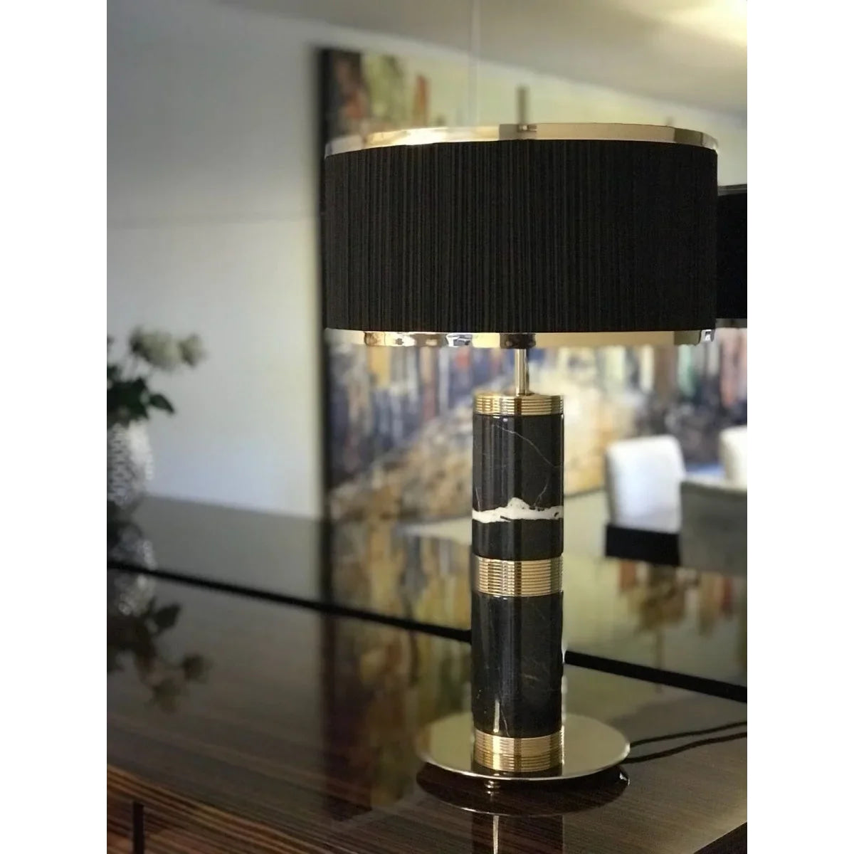 Marble & Brass Table Lamp | Timeless Designer Accent - Sparta