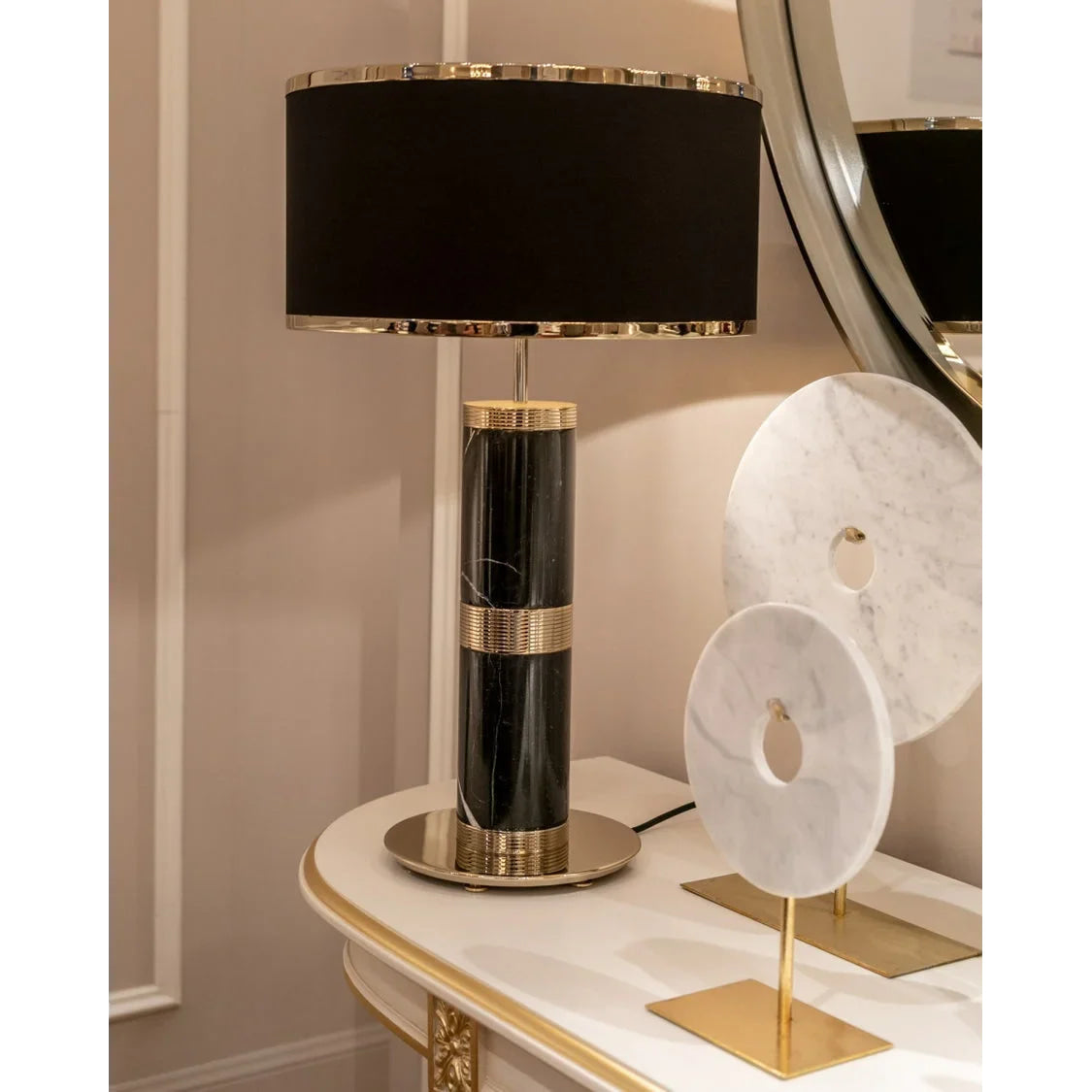 Marble & Brass Table Lamp | Timeless Designer Accent - Sparta