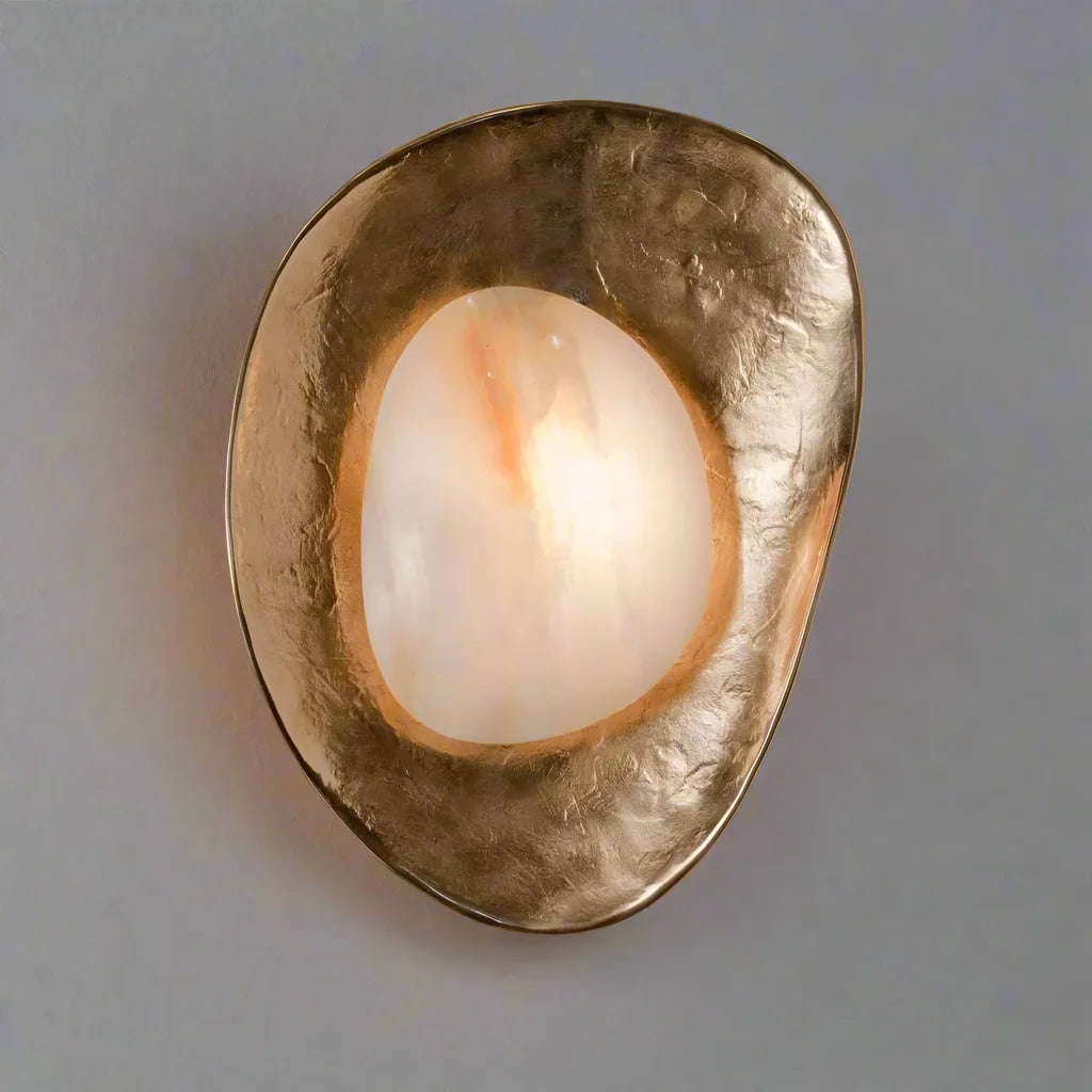 Genuine Marble & Brass Wall Sconce | Living Room Feature Light Dining 60cm Wide 2700k Casalola Lights Luxury Lamps