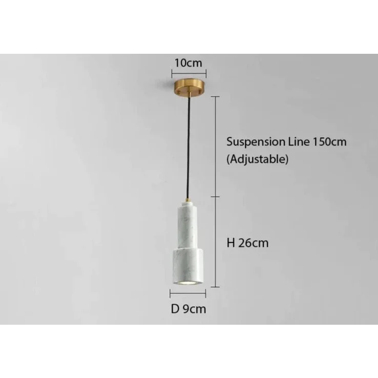 Marble Copper Cord Pendant Lights for Bedside Kitchen Dining Room